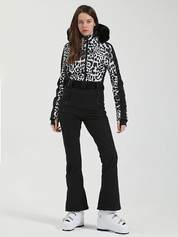 Women's Gsou Snow Chic Block Faux-Fur Trim Ski Suit One Piece - Image 5