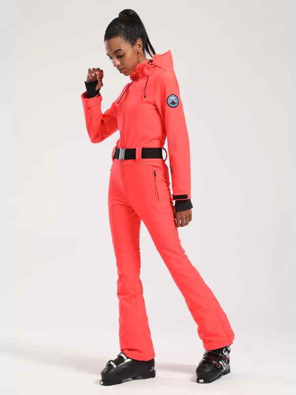Women's Gsou Snow Classic Belted Flare One Piece Ski Suit - Image 11