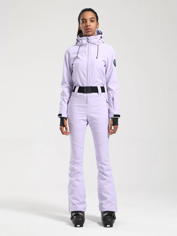 Women's Gsou Snow Classic Belted Flare One Piece Ski Suit - Image 14