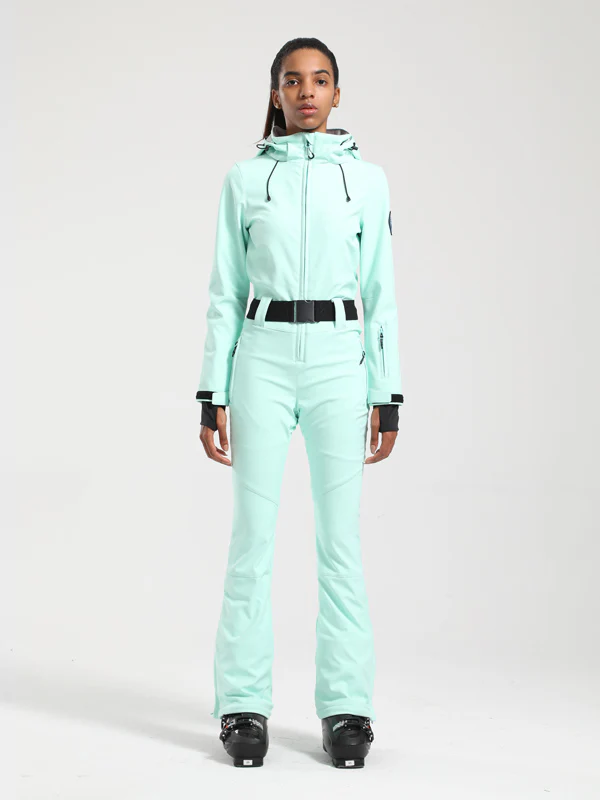 Women's Gsou Snow Classic Belted Flare One Piece Ski Suit - Image 18