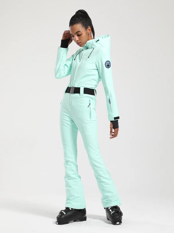 Women's Gsou Snow Classic Belted Flare One Piece Ski Suit - Image 19
