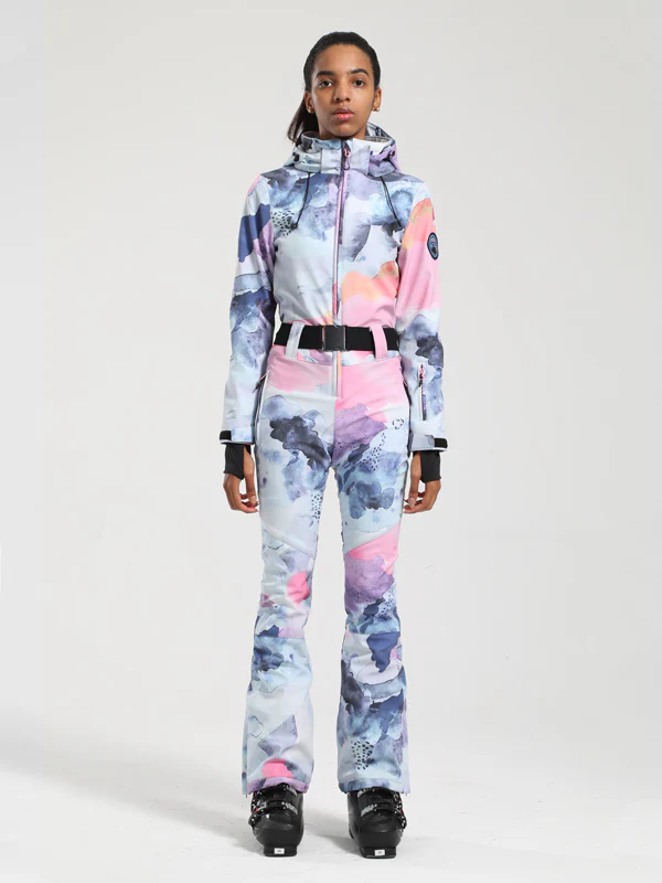 Women's Gsou Snow Classic Belted Flare One Piece Ski Suit - Image 30