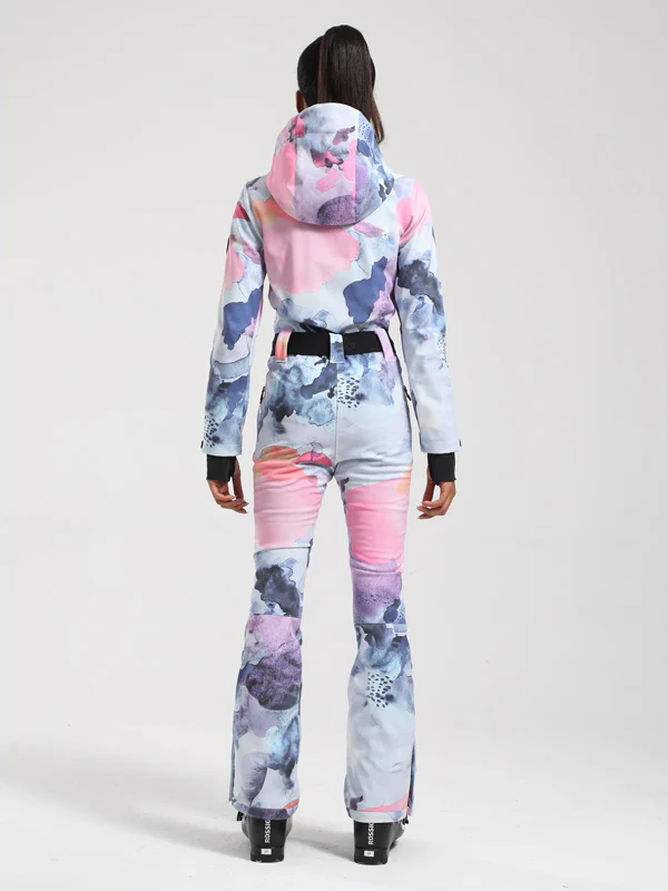 Women's Gsou Snow Classic Belted Flare One Piece Ski Suit - Image 32
