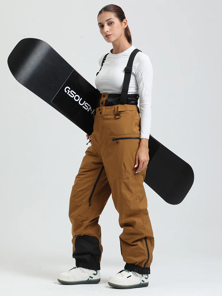 Women's Gsou Snow Durable Mountain Pro All Function Cargo Snow Bibs Pants - Image 10