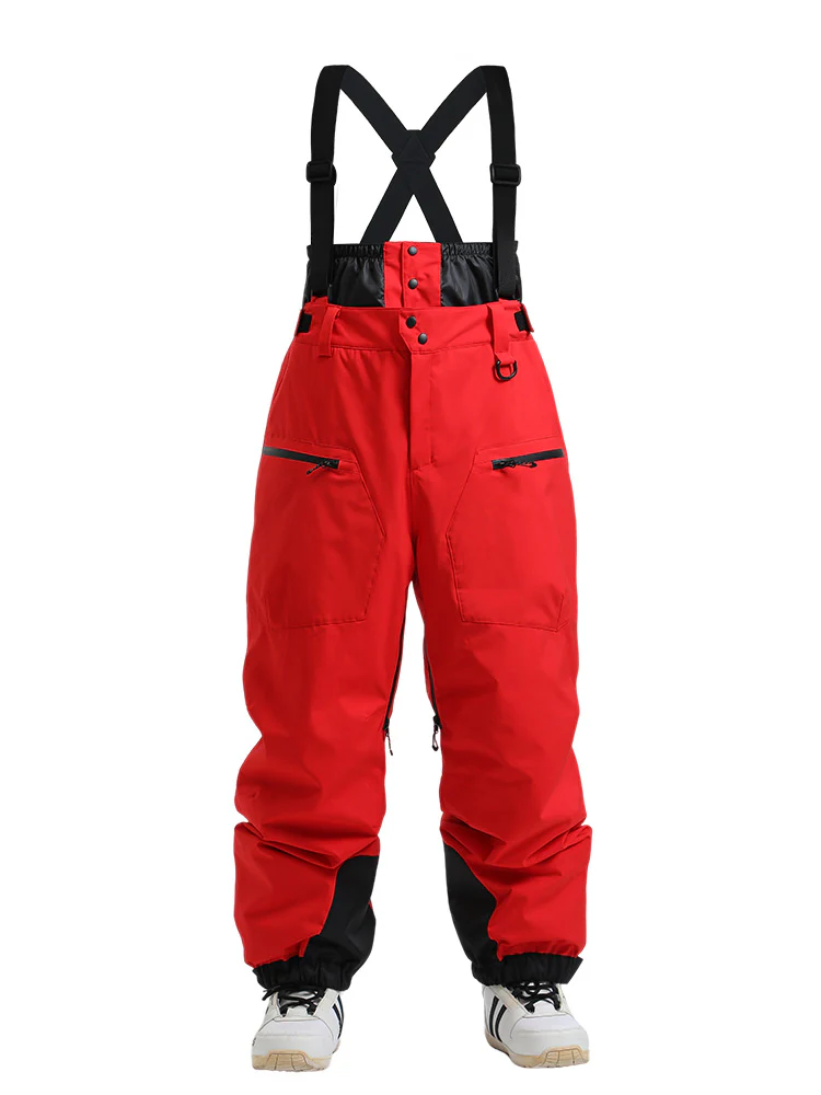 Women's Gsou Snow Durable Mountain Pro All Function Cargo Snow Bibs Pants - Image 16
