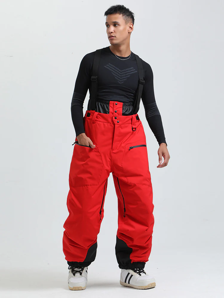 Women's Gsou Snow Durable Mountain Pro All Function Cargo Snow Bibs Pants - Image 17