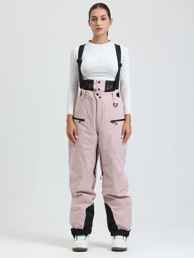 Women's Gsou Snow Durable Mountain Pro All Function Cargo Snow Bibs Pants - Image 24