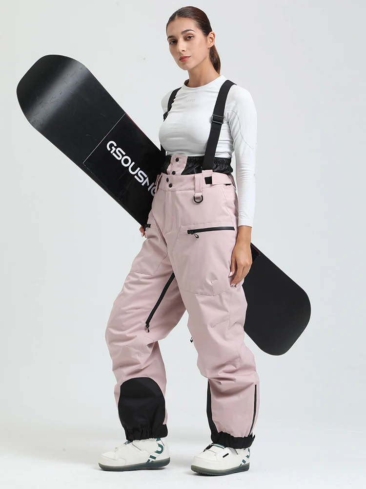 Women's Gsou Snow Durable Mountain Pro All Function Cargo Snow Bibs Pants - Image 25