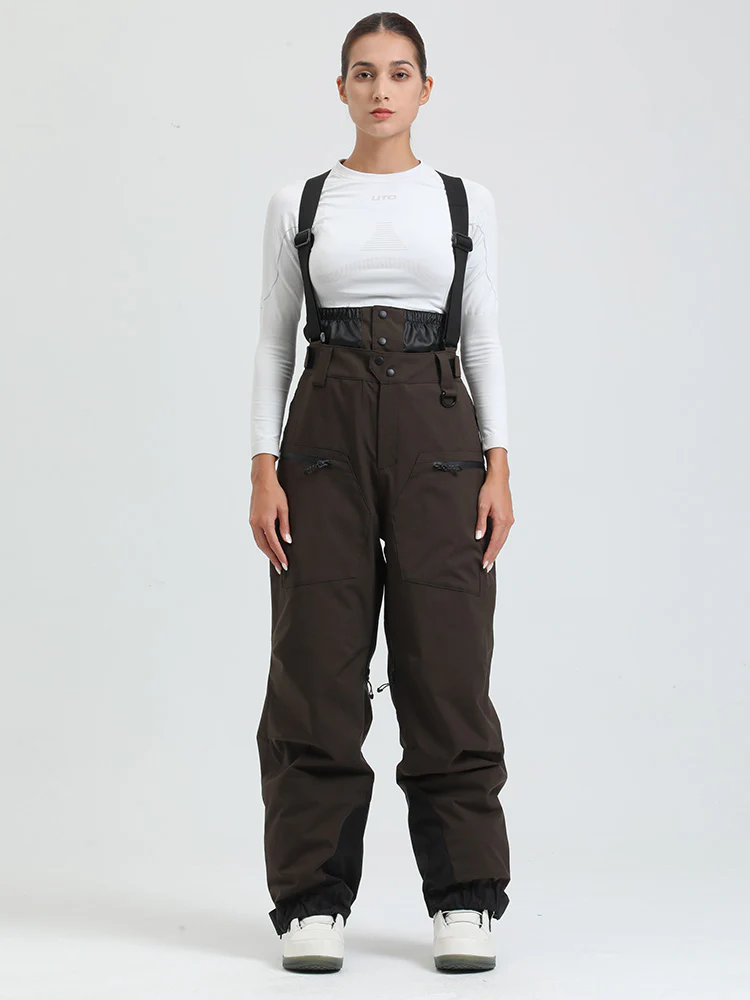 Women's Gsou Snow Durable Mountain Pro All Function Cargo Snow Bibs Pants - Image 27
