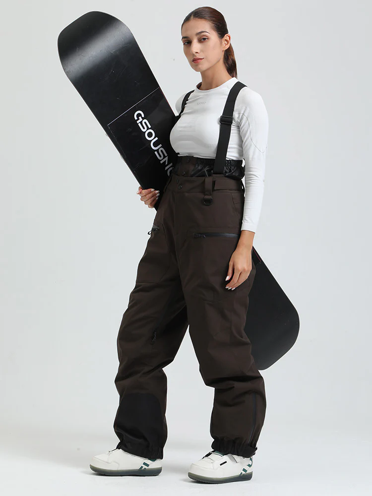 Women's Gsou Snow Durable Mountain Pro All Function Cargo Snow Bibs Pants - Image 28