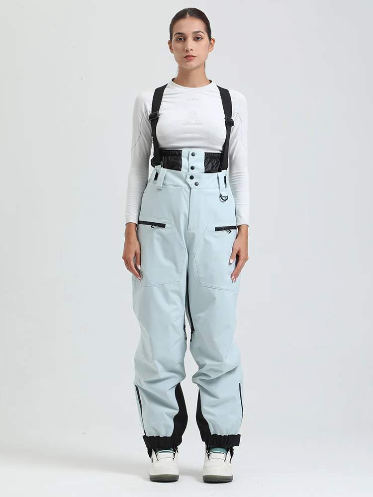 Women's Gsou Snow Durable Mountain Pro All Function Cargo Snow Bibs Pants - Image 29