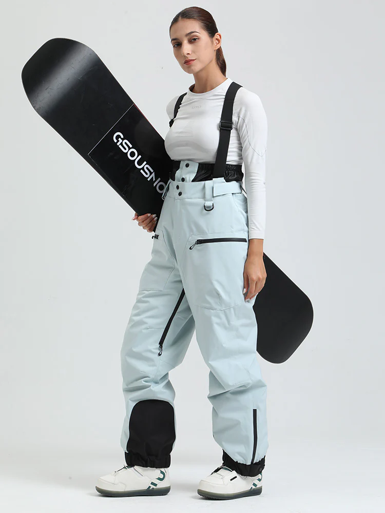 Women's Gsou Snow Durable Mountain Pro All Function Cargo Snow Bibs Pants - Image 30