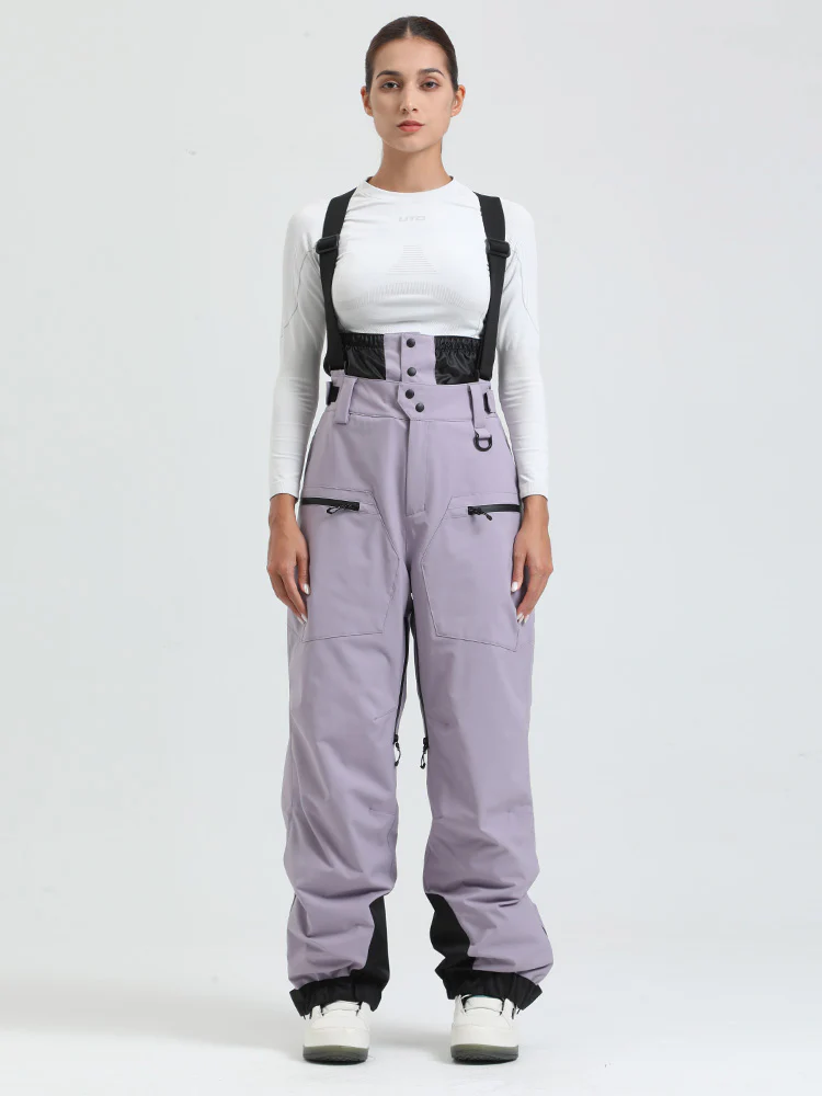 Women's Gsou Snow Durable Mountain Pro All Function Cargo Snow Bibs Pants - Image 31
