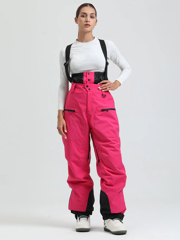 Women's Gsou Snow Durable Mountain Pro All Function Cargo Snow Bibs Pants - Image 34
