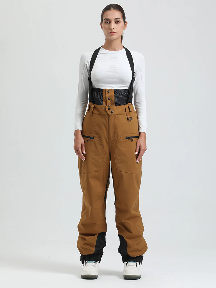 Women's Gsou Snow Durable Mountain Pro All Function Cargo Snow Bibs Pants - Image 9