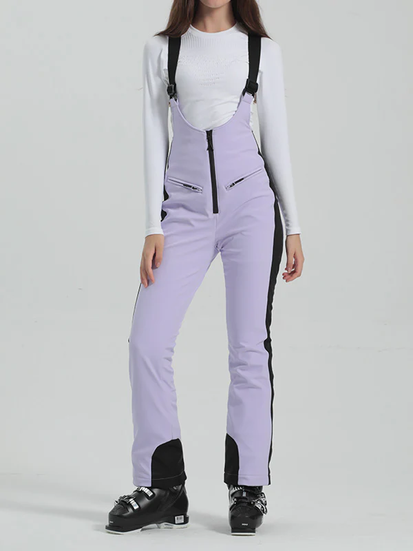 Women's Gsou Snow Elegant Flare Ski Bibs Pants - Image 17
