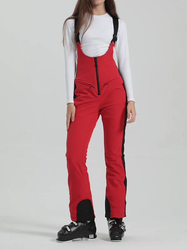 Women's Gsou Snow Elegant Flare Ski Bibs Pants - Image 4