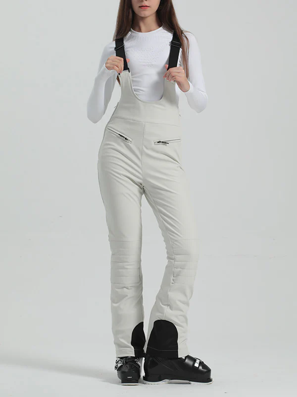 Women's Gsou Snow Elegant Stretch Flare Ski Bibs Pants - Image 11