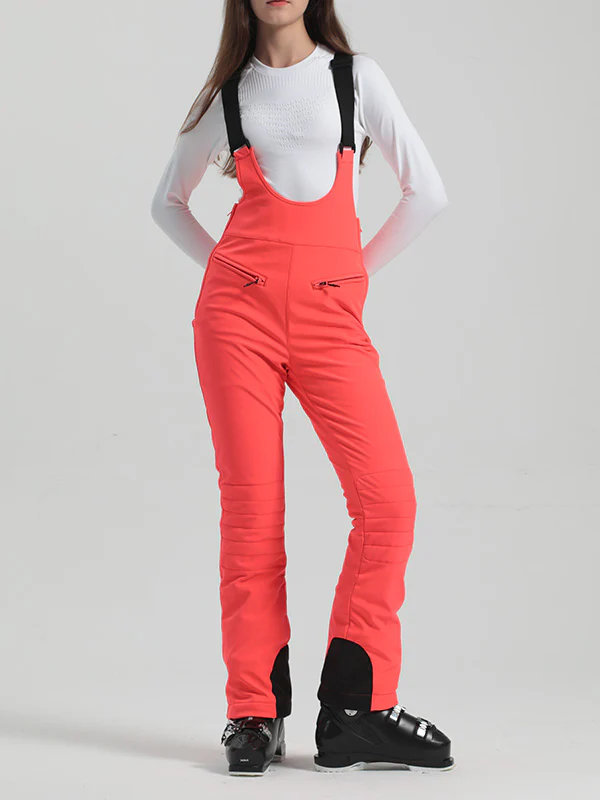 Women's Gsou Snow Elegant Stretch Flare Ski Bibs Pants - Image 15