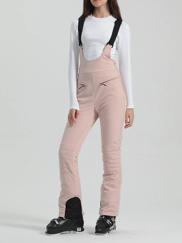 Women's Gsou Snow Elegant Stretch Flare Ski Bibs Pants - Image 17