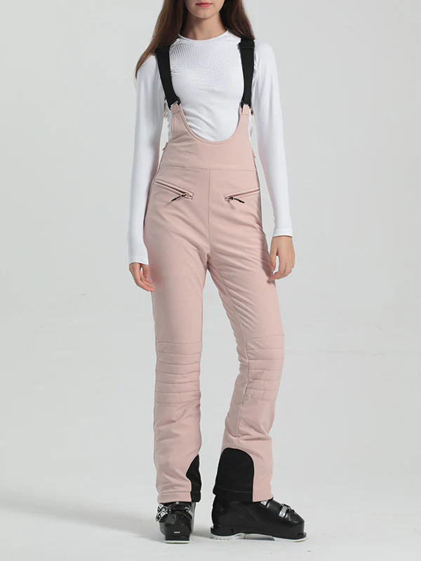 Women's Gsou Snow Elegant Stretch Flare Ski Bibs Pants - Image 19