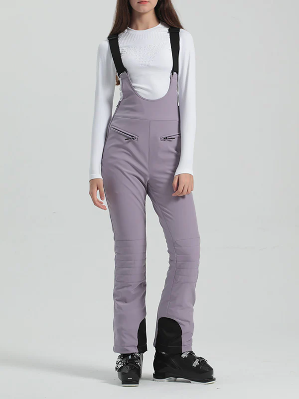 Women's Gsou Snow Elegant Stretch Flare Ski Bibs Pants - Image 22