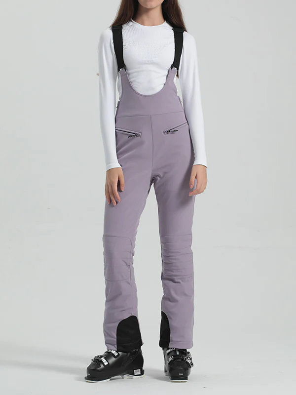 Women's Gsou Snow Elegant Stretch Flare Ski Bibs Pants - Image 23