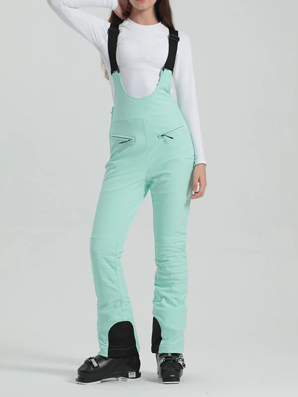 Women's Gsou Snow Elegant Stretch Flare Ski Bibs Pants - Image 25