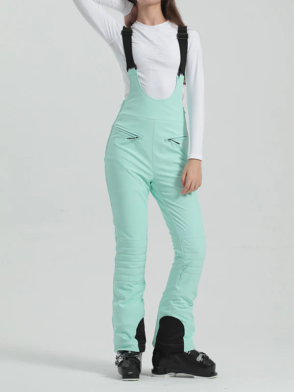 Women's Gsou Snow Elegant Stretch Flare Ski Bibs Pants - Image 26
