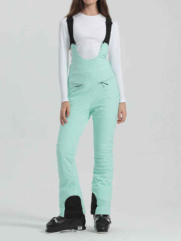 Women's Gsou Snow Elegant Stretch Flare Ski Bibs Pants - Image 27