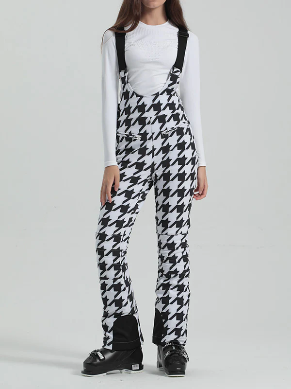 Women's Gsou Snow Elegant Stretch Flare Ski Bibs Pants - Image 3