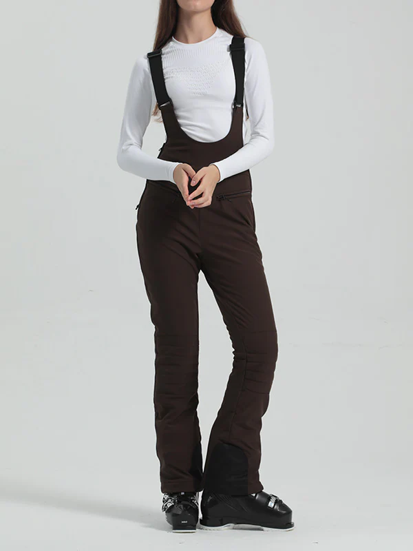Women's Gsou Snow Elegant Stretch Flare Ski Bibs Pants - Image 30
