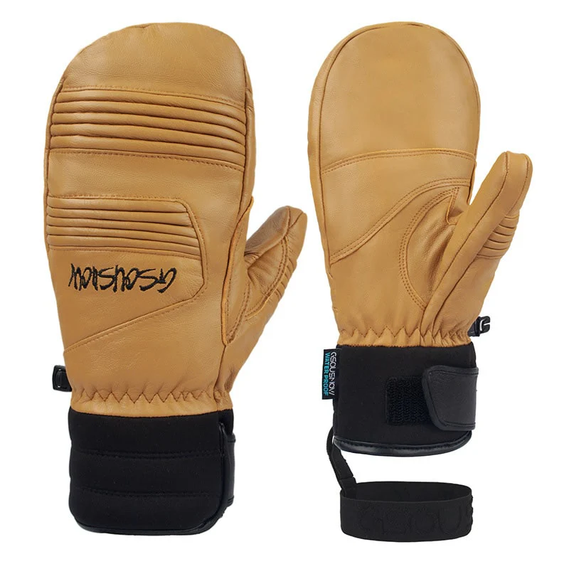Women's Gsou Snow Goat Leather All Weather Snowboard Gloves Mittens - Image 3