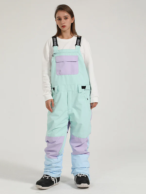 Women's Gsou Snow Mountain Discover Colorblock Ski Bibs Pants - Image 16