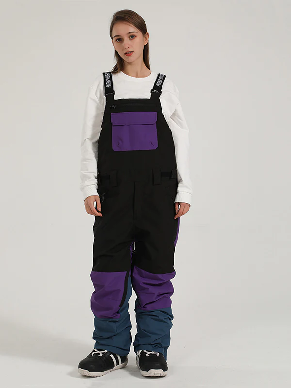 Women's Gsou Snow Mountain Discover Colorblock Ski Bibs Pants - Image 21