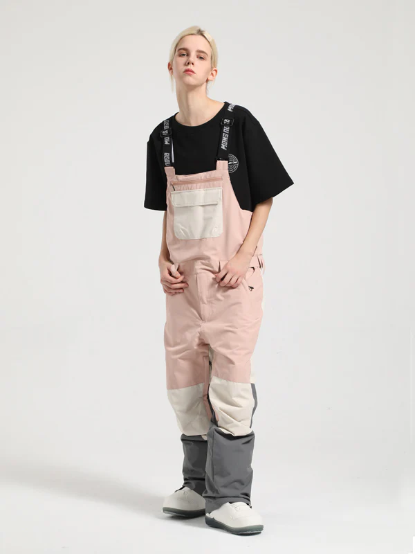 Women's Gsou Snow Mountain Discover Colorblock Ski Bibs Pants - Image 30