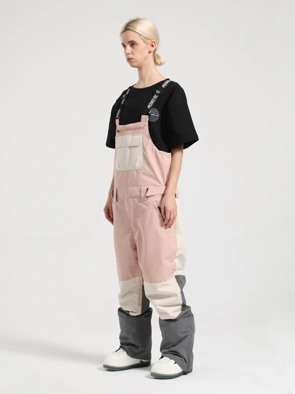 Women's Gsou Snow Mountain Discover Colorblock Ski Bibs Pants - Image 31