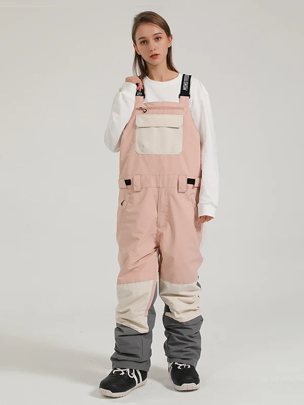 Women's Gsou Snow Mountain Discover Colorblock Ski Bibs Pants - Image 33