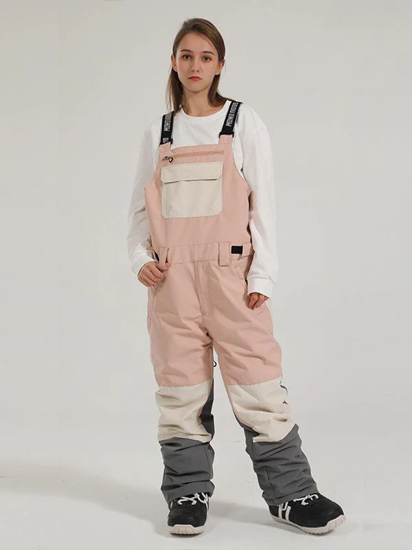 Women's Gsou Snow Mountain Discover Colorblock Ski Bibs Pants - Image 34