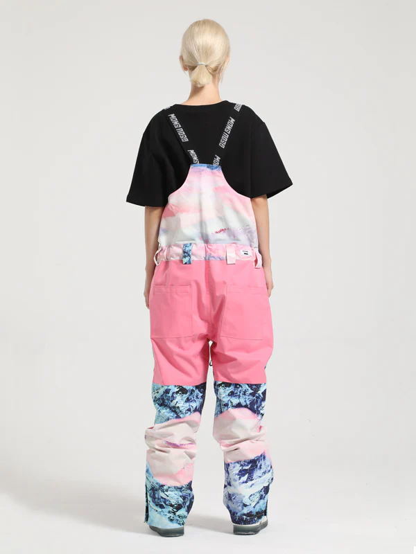 Women's Gsou Snow Mountain Discover Colorblock Snow Bibs Pants - Image 22