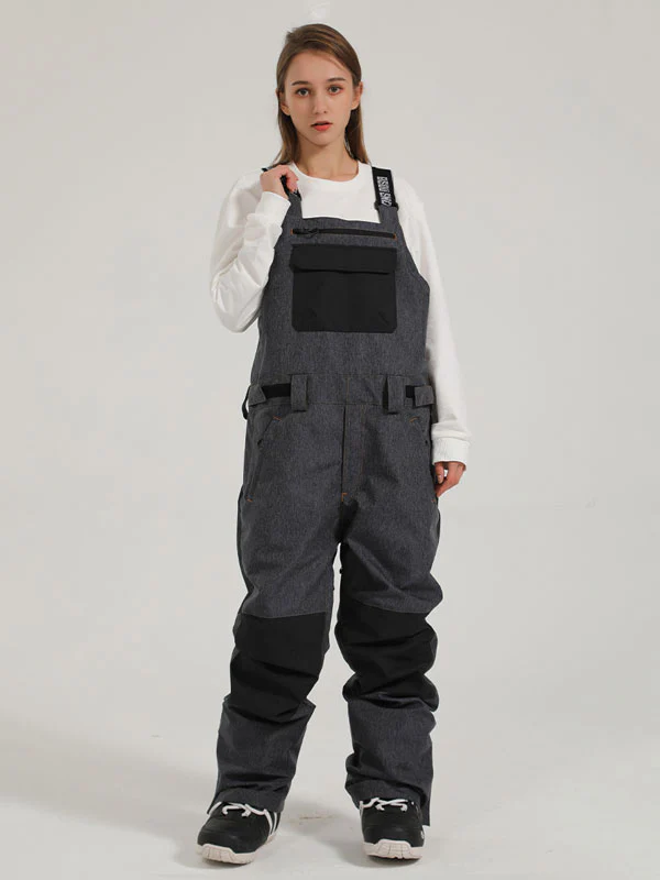 Women's Gsou Snow Mountain Discover Colorblock Snow Bibs Pants - Image 27