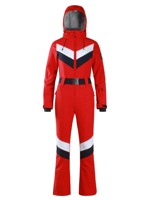 Women's Gsou Snow Retro V Striped Flare Ski Suit - Image 12