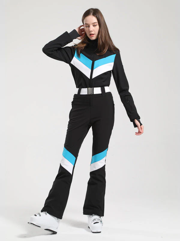 Women's Gsou Snow Retro V Striped Flare Ski Suit - Image 4