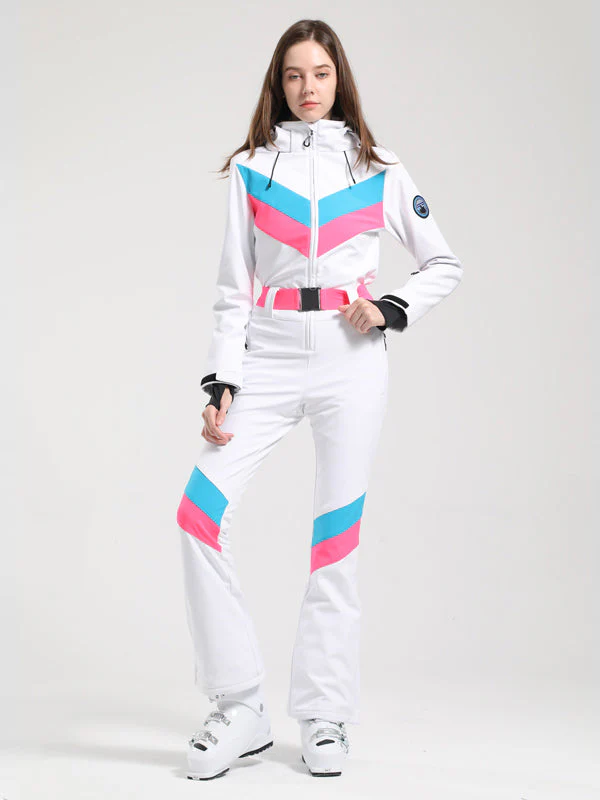 Women's Gsou Snow Retro V Striped Flare Ski Suit - Image 5
