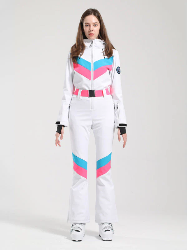 Women's Gsou Snow Retro V Striped Flare Ski Suit - Image 6