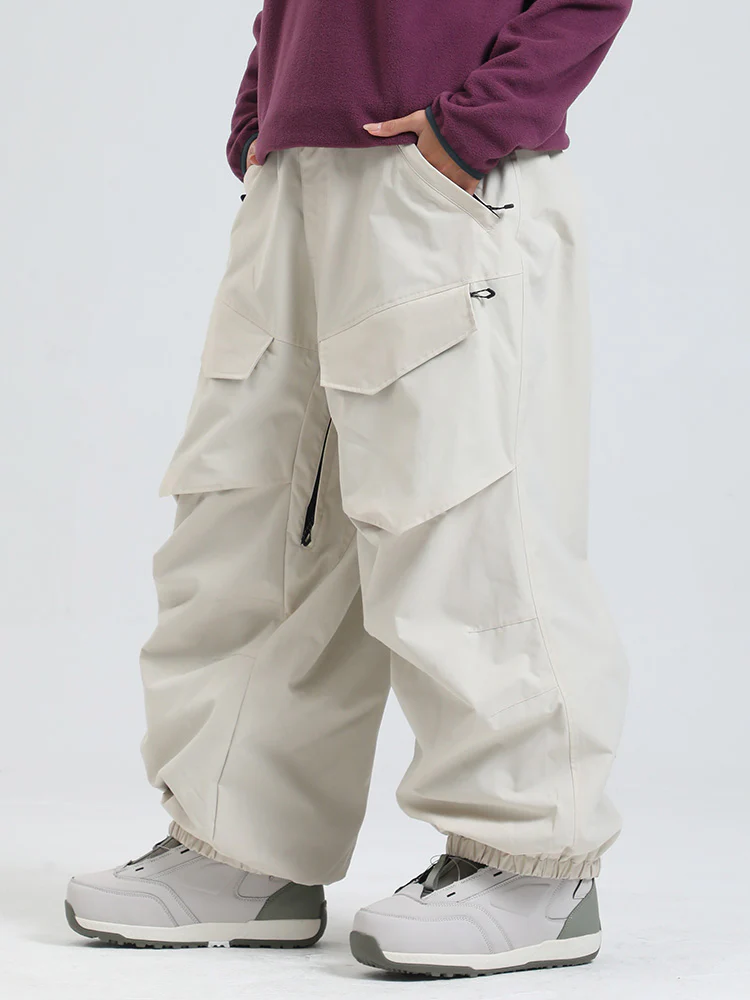 Women's Gsou Snow Urban Slope KneeFlex Cargo Pockets Baggy Snow Pants - Image 3