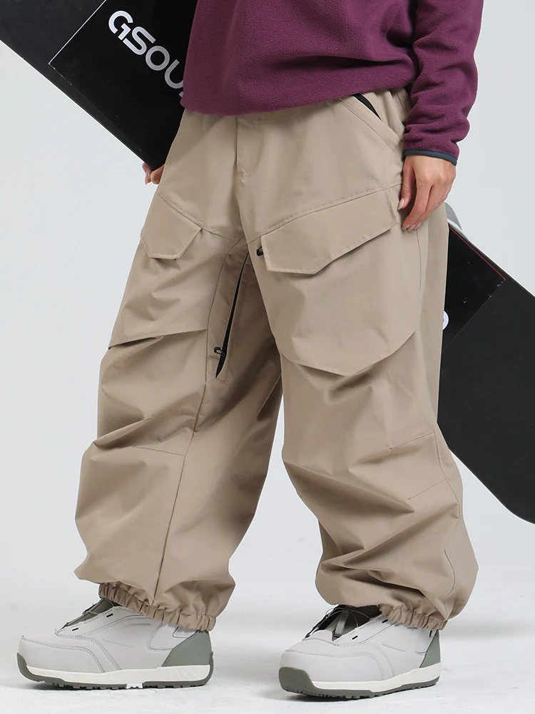 Women's Gsou Snow Urban Slope KneeFlex Cargo Pockets Baggy Snow Pants - Image 4
