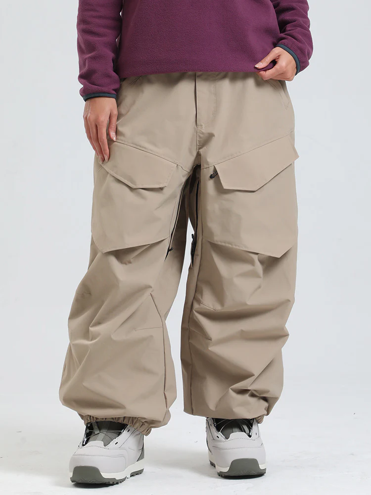 Women's Gsou Snow Urban Slope KneeFlex Cargo Pockets Baggy Snow Pants - Image 5