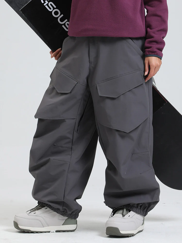 Women's Gsou Snow Urban Slope KneeFlex Cargo Pockets Baggy Snow Pants - Image 7