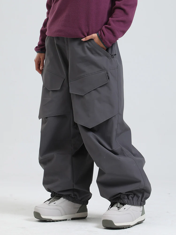 Women's Gsou Snow Urban Slope KneeFlex Cargo Pockets Baggy Snow Pants - Image 9